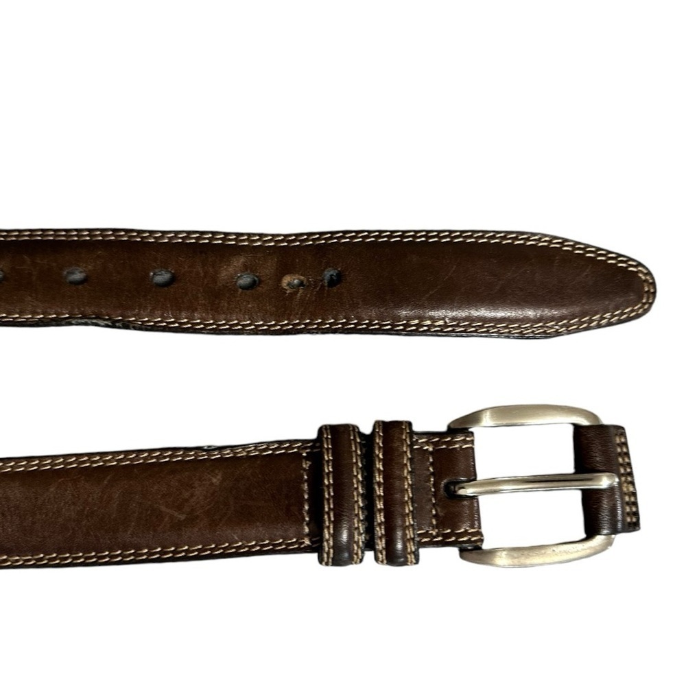 Fossil- Dark Brown 100% Leather Belt- Size 34/35 - Picture 3 of 7